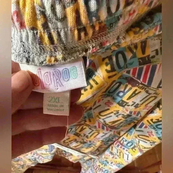 Lularoe 2X license plate Jax joggers NWT. Elastic bottom , drawstring & pockets. - Picture 6 of 12
